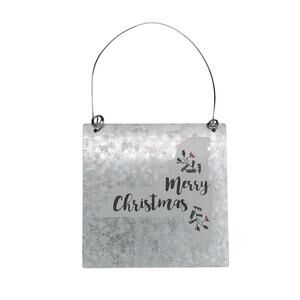 Collins Merry Christmas New York State Ornament 4" Galvanized Metal Handmade